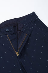 Men's Navy Casual Regular Fit Printed Shorts