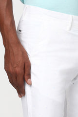 Men's White Casual Regular Fit Printed Shorts