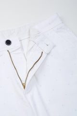 Men's White Casual Regular Fit Printed Shorts