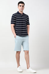 Men's Blue Casual Regular Fit Solid Shorts