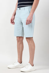 Men's Blue Casual Regular Fit Solid Shorts