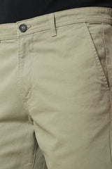Men's Olive Casual Regular Fit Solid Shorts