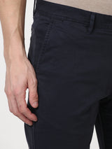 Men's Navy Casual Regular Fit Solid Shorts