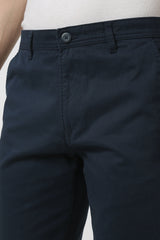 Men's Navy Casual Regular Fit Solid Shorts