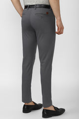 Men's Charcoal Casual Slim Fit Solid Trouser