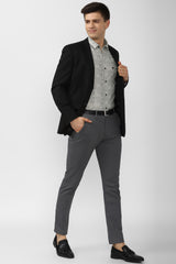 Men's Charcoal Casual Slim Fit Solid Trouser