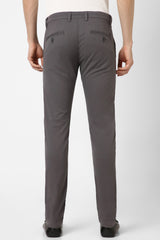 Men's Charcoal Casual Skinny Fit Solid Trouser