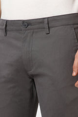 Men's Charcoal Casual Skinny Fit Solid Trouser