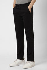 Men's Black Casual Regular Fit Trouser