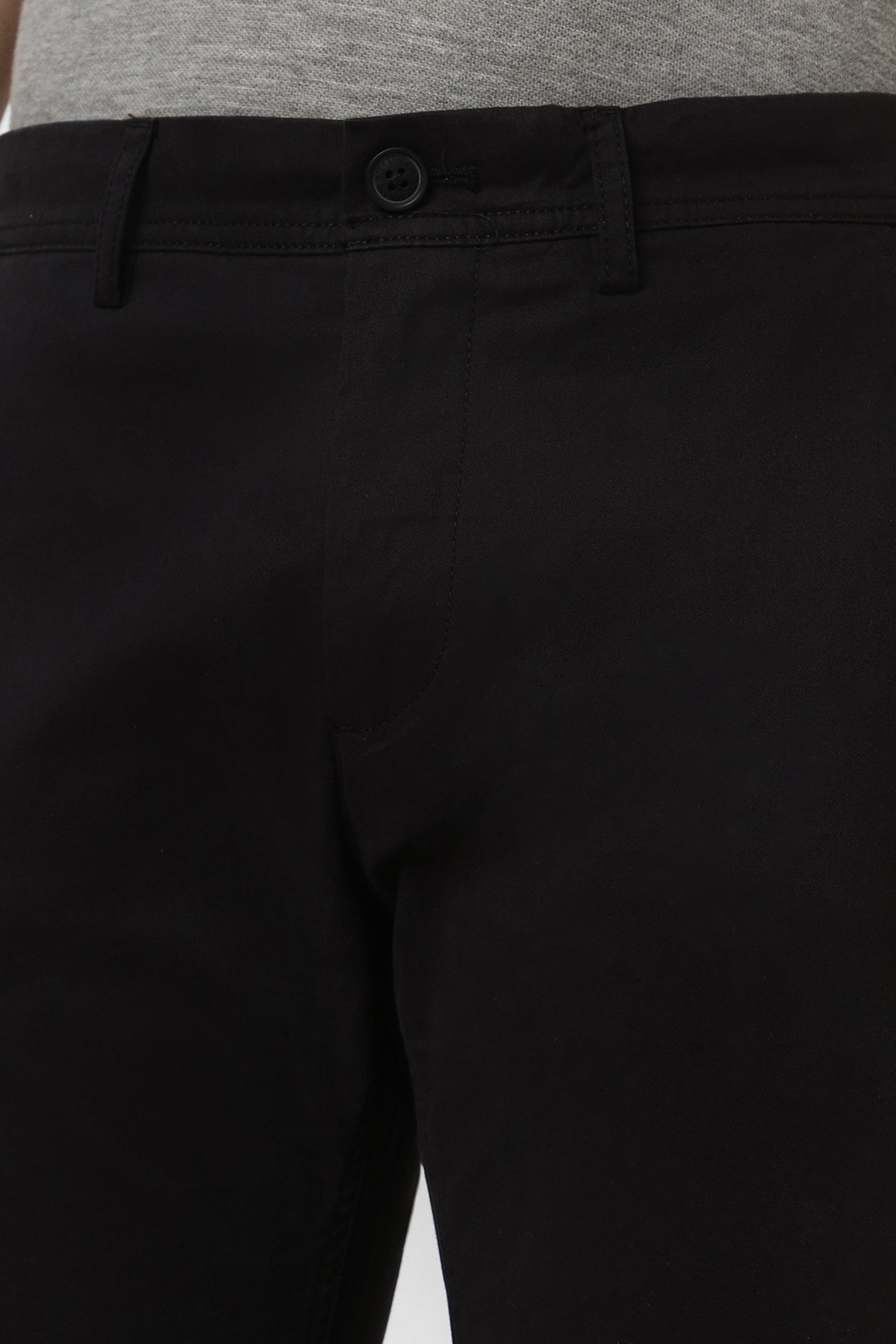 Men's Black Casual Regular Fit Trouser