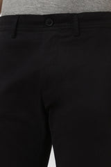 Men's Black Casual Regular Fit Trouser
