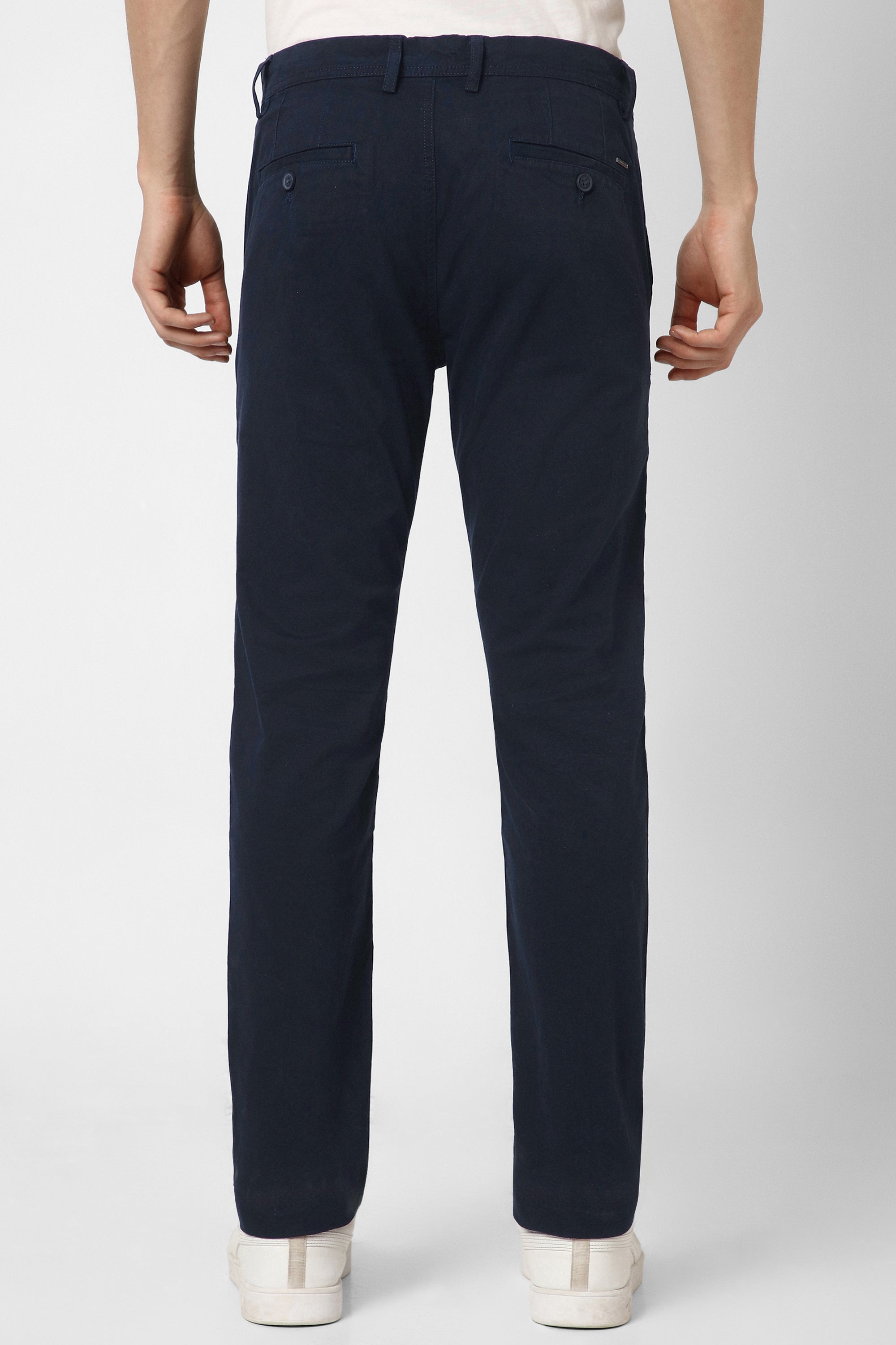 Men's Navy Casual Regular Fit Trouser