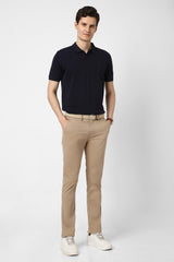 Men's Beige Casual Regular Fit Trouser