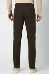 Men's Olive Casual Regular Fit Trouser