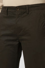 Men's Olive Casual Regular Fit Trouser