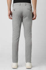 Men's Grey Casual Regular Fit Trouser