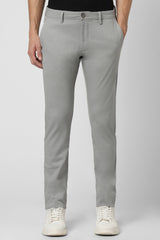 Men's Grey Casual Regular Fit Trouser