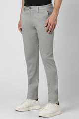 Men's Grey Casual Regular Fit Trouser
