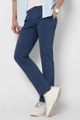 Men's Blue Casual Regular Fit Trouser