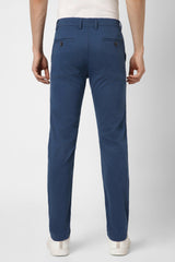 Men's Blue Casual Regular Fit Trouser