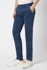 Men's Blue Casual Regular Fit Trouser