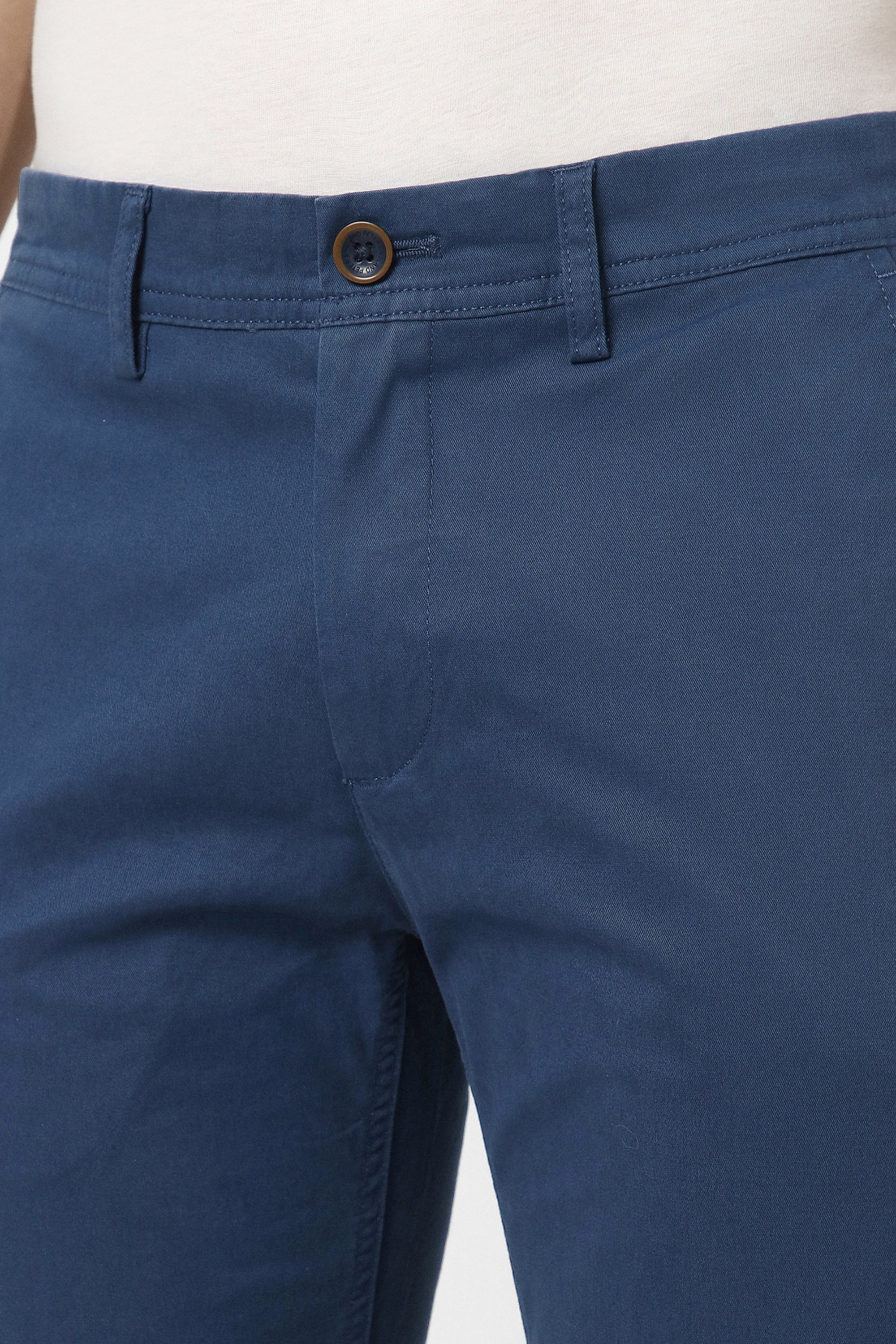 Men's Blue Casual Regular Fit Trouser