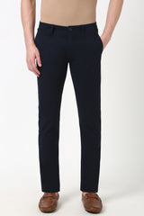 Men's Navy Casual Regular Fit Trouser