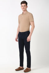 Men's Navy Casual Regular Fit Trouser