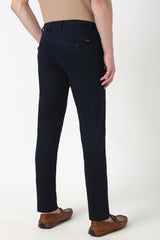Men's Navy Casual Regular Fit Trouser