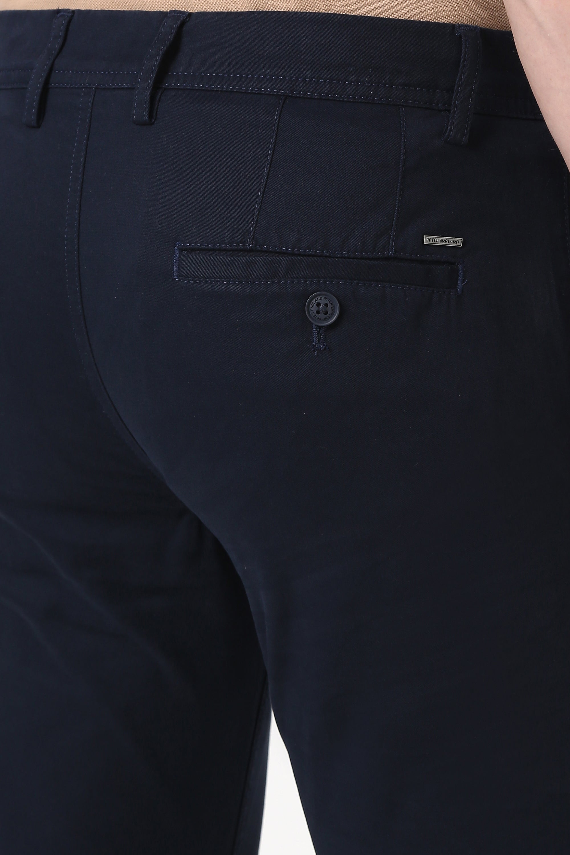 Men's Navy Casual Regular Fit Trouser