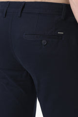 Men's Navy Casual Regular Fit Trouser