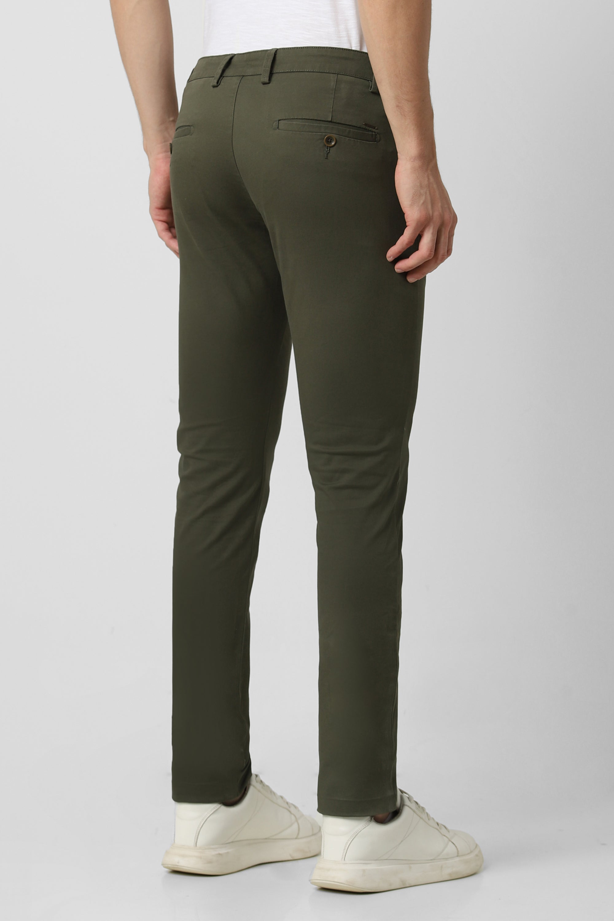 Men's Green Casual Regular Fit Trouser