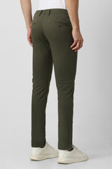 Men's Green Casual Regular Fit Trouser