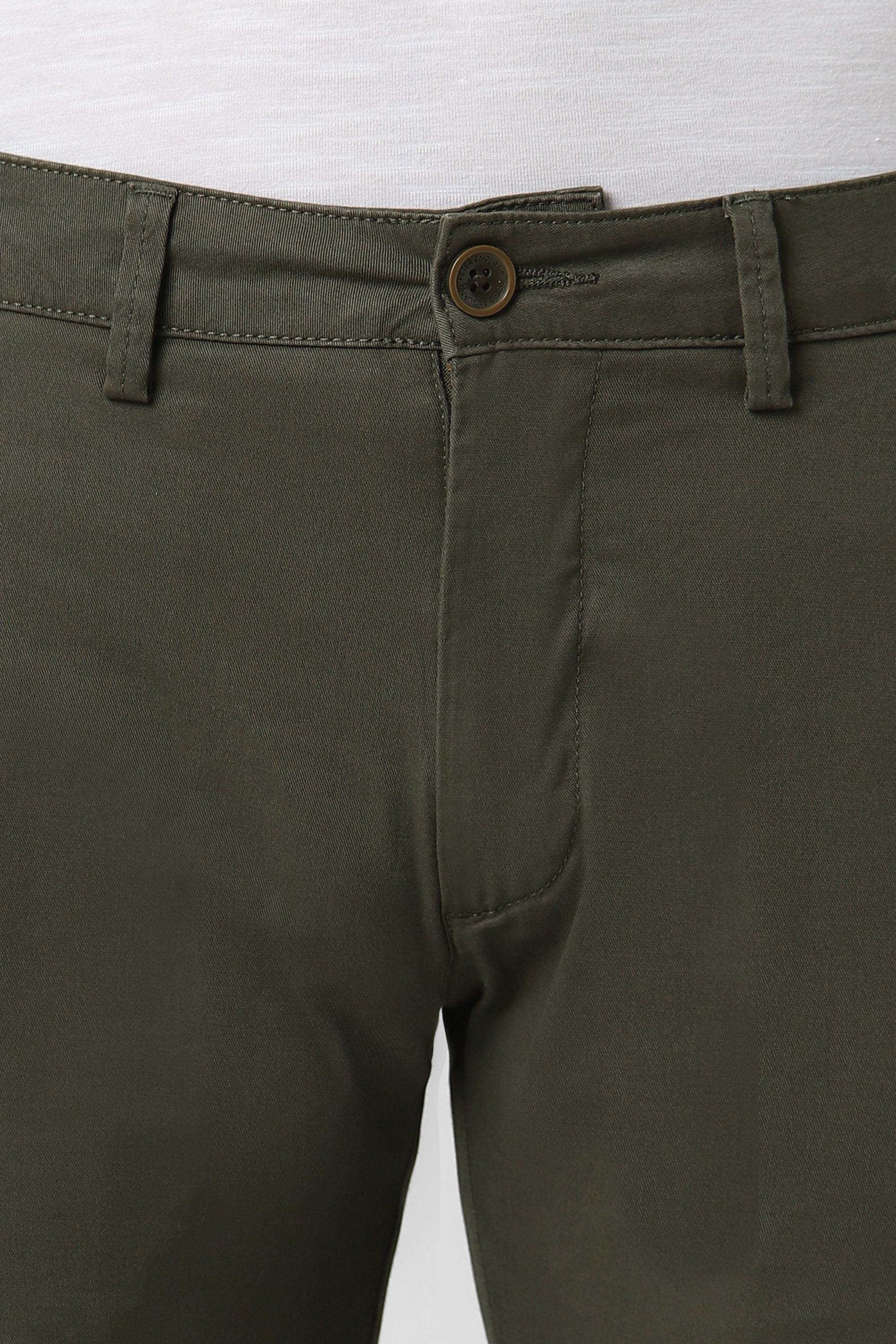 Men's Green Casual Regular Fit Trouser