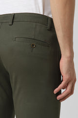 Men's Green Casual Regular Fit Trouser