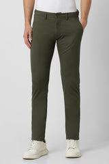 Men's Green Casual Regular Fit Trouser