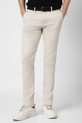 Men's Grey Casual Regular Fit Trouser