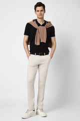 Men's Grey Casual Regular Fit Trouser