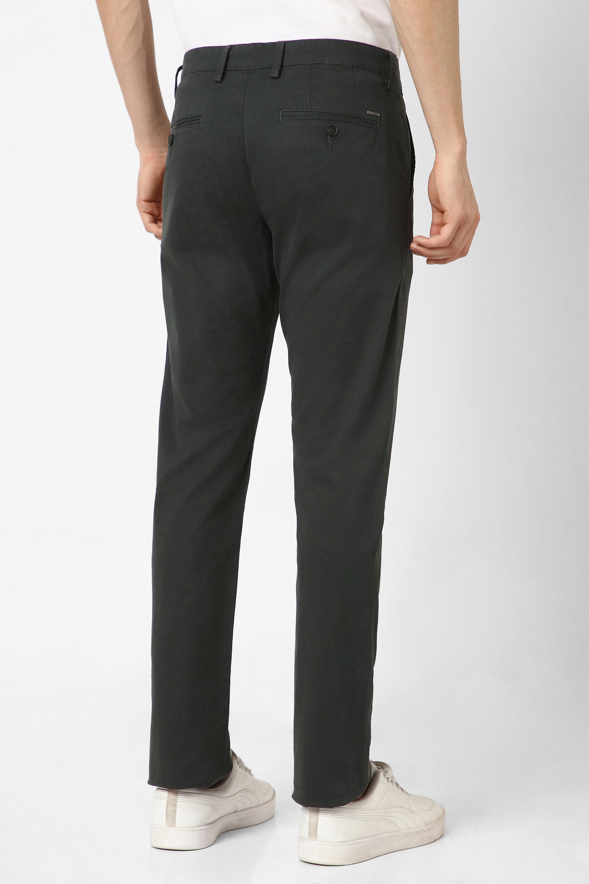 Men's Black Casual Regular Fit Trouser