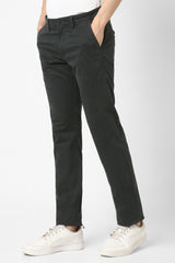 Men's Black Casual Regular Fit Trouser