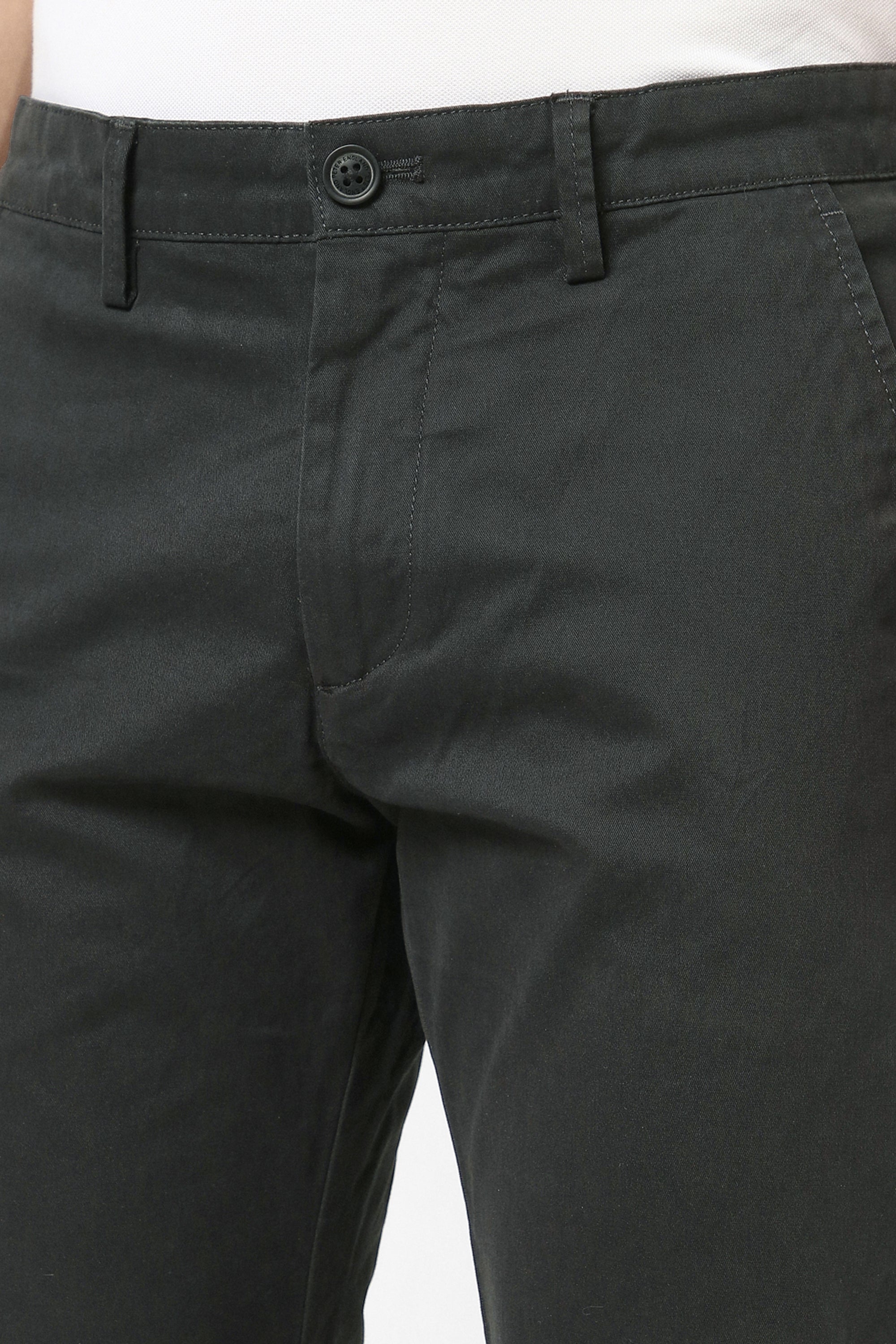 Men's Black Casual Regular Fit Trouser