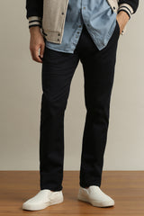 Men's Navy Casual Slim Fit Solid Trouser