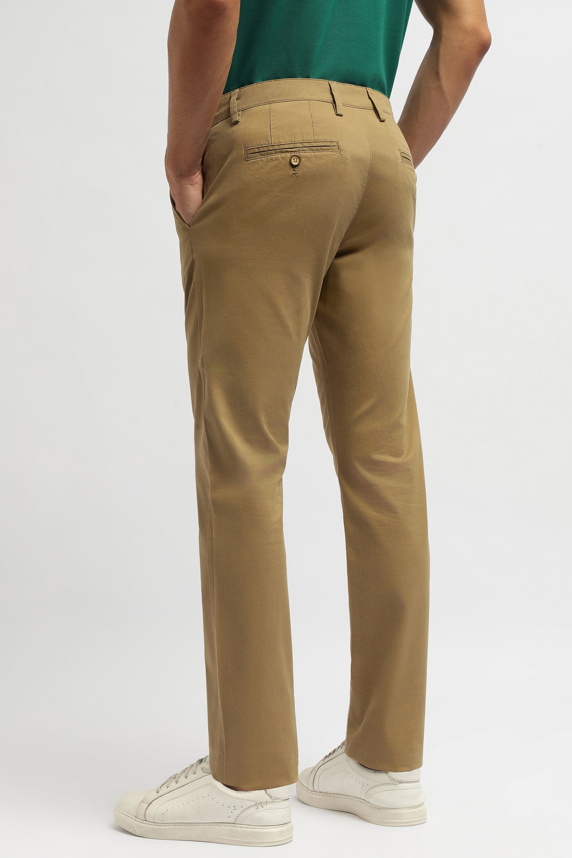 Men's Green Casual Regular Fit Trouser