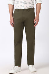 Men's Green Casual Regular Fit Trouser