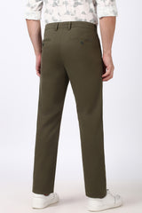 Men's Green Casual Regular Fit Trouser