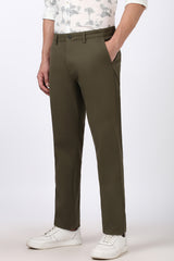 Men's Green Casual Regular Fit Trouser