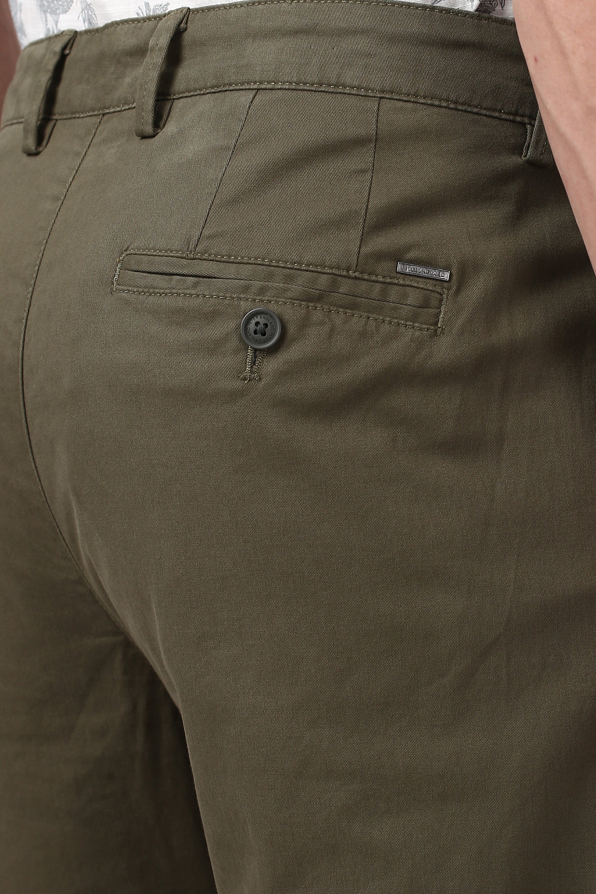 Men's Green Casual Regular Fit Trouser