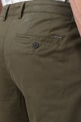 Men's Green Casual Regular Fit Trouser