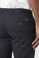 Men's Navy Casual Slim Fit Solid Trouser
