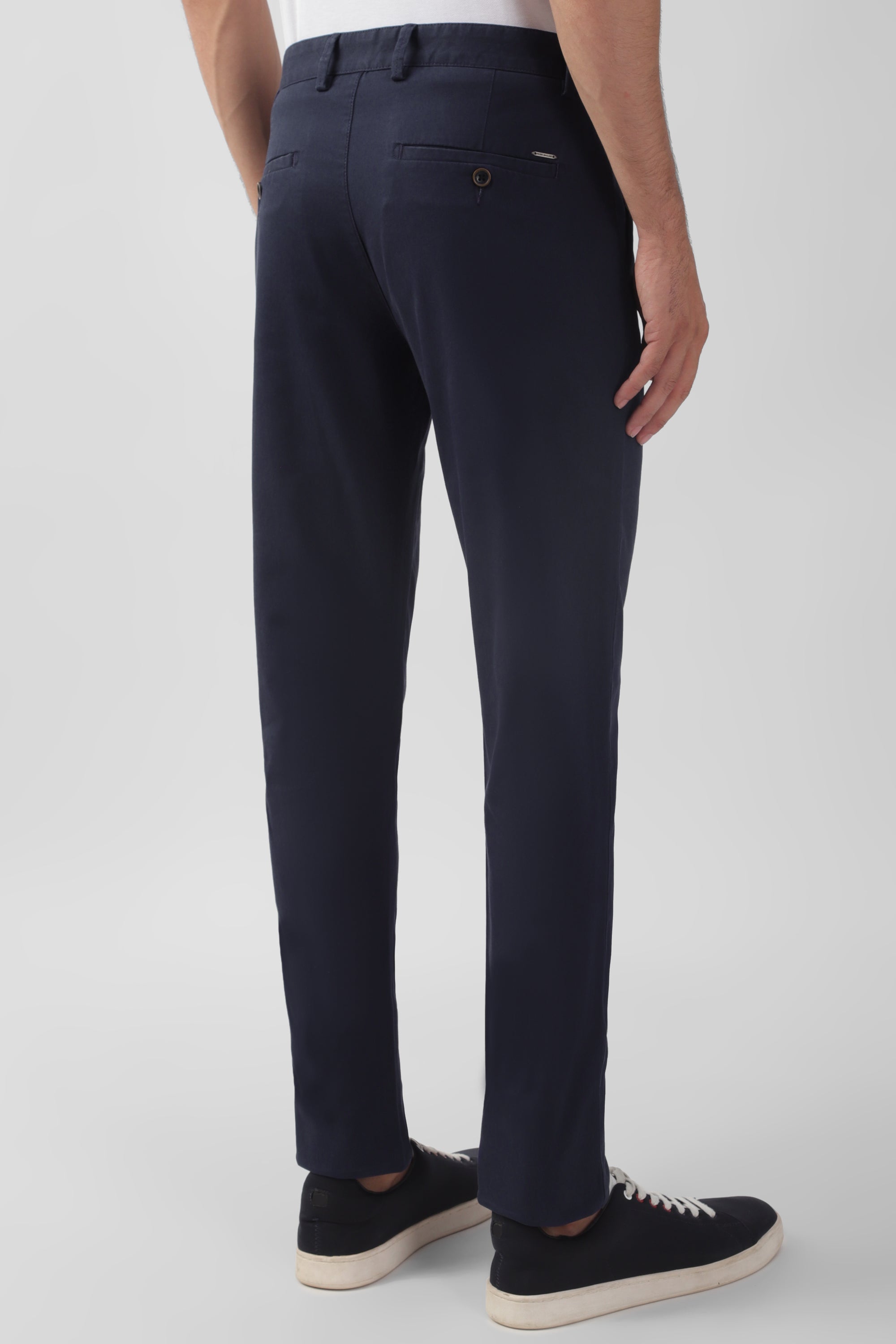 Men's Navy Casual Regular Fit Trouser